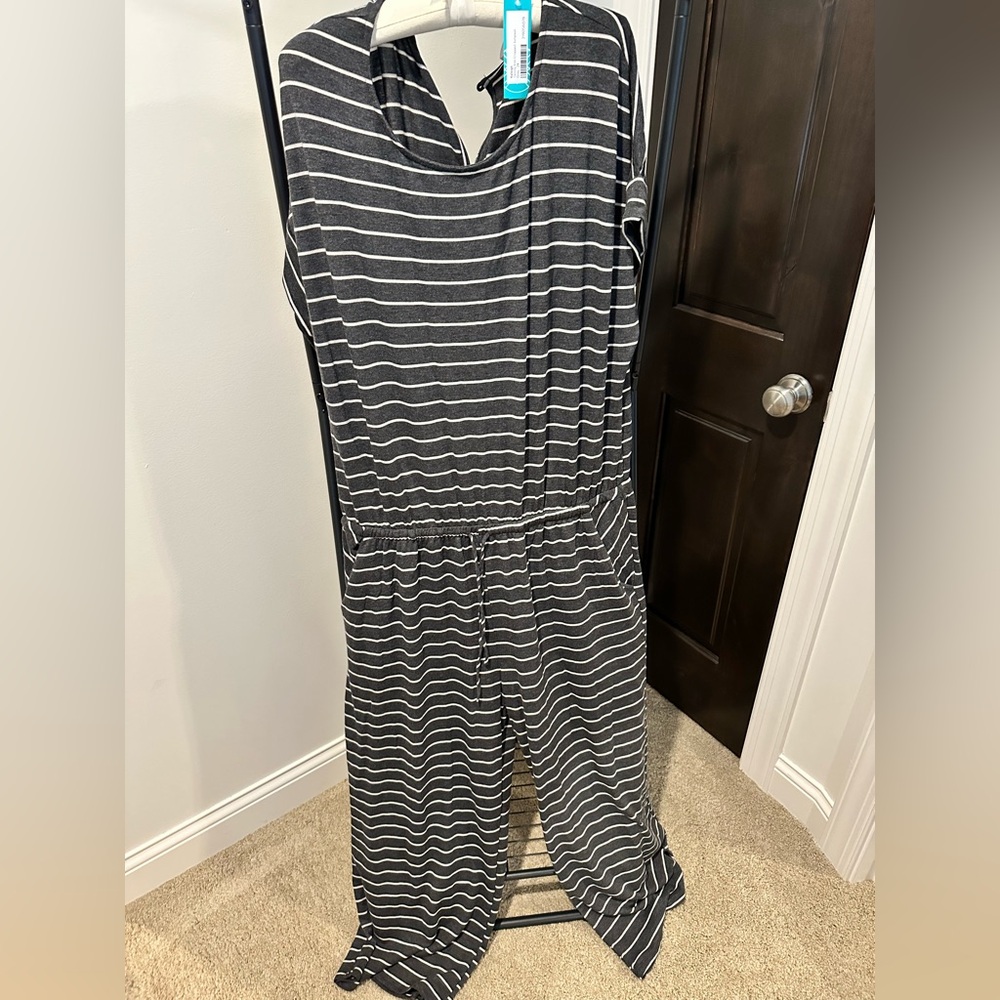 Kaileigh Charcoal Knit Jumpsuit cropped Tammy
